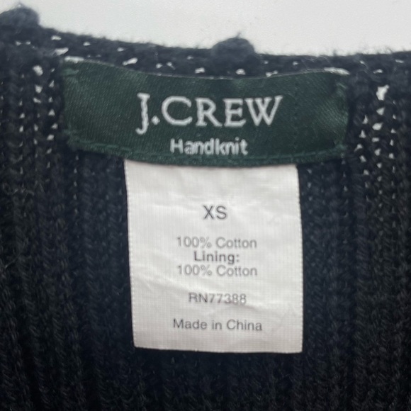 J. Crew Boho Handknit Little Black Dress Fully Lined Size XS - Picture 3 of 9